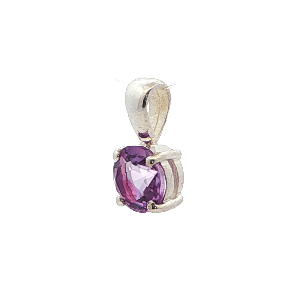 Amethyst drop pendant in sterling silver