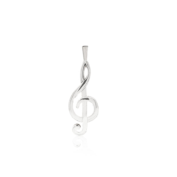 Treble clef pendant in sterling silver
