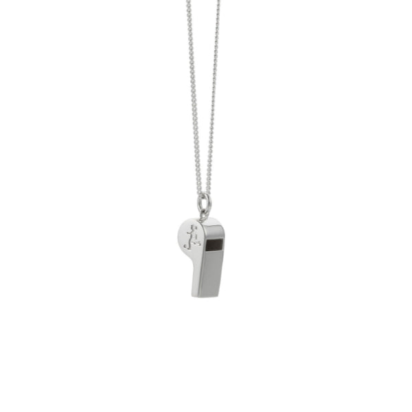 Karen Walker soccer girl whistle necklace in sterling silver with chain - 50cm