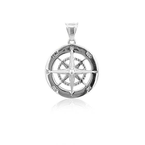 Compass pendant in sterling silver