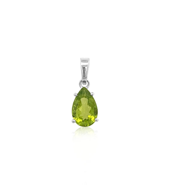 Peridot teardrop pendant in sterling silver