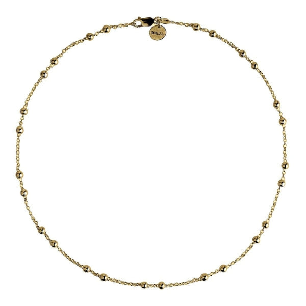 Najo - mattina fine belcher chain with balls in gold plated sterling silver - 45cm