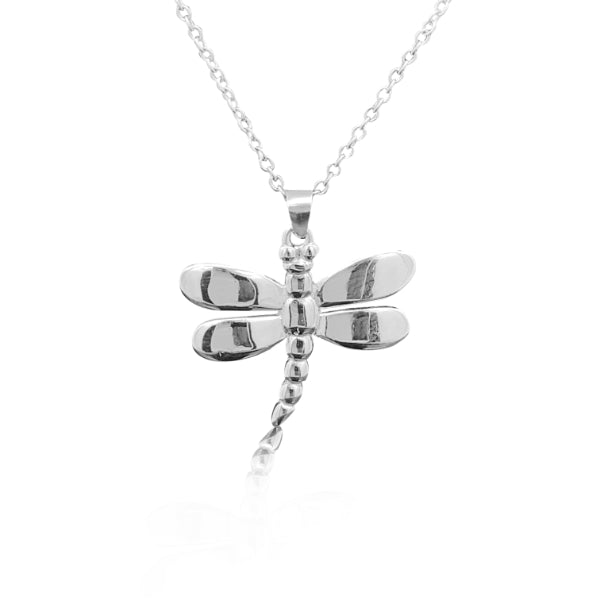 Dragonfly necklace in sterling silver with cable chain - 45cm