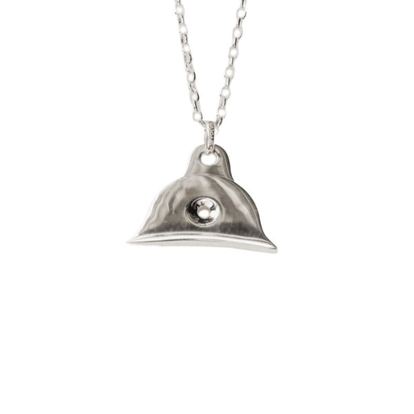 Evolve shepherds whistle necklace in sterling silver on 55cm oval belcher chain