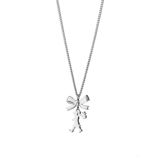 Karen Walker mini girl with a bow necklace in sterling silver -45cm