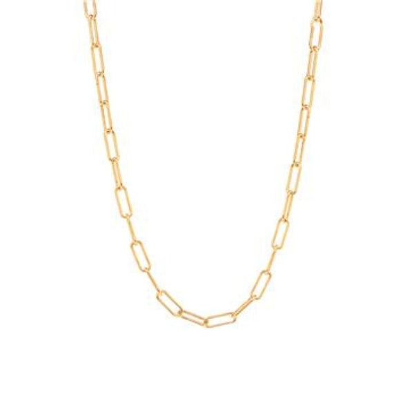 Najo - rectangular link chain in gold plated sterling silver