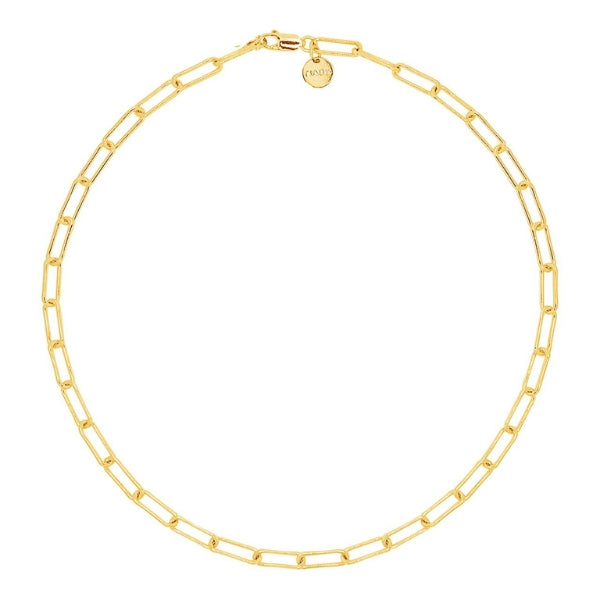 Najo - rectangular link chain in gold plated sterling silver