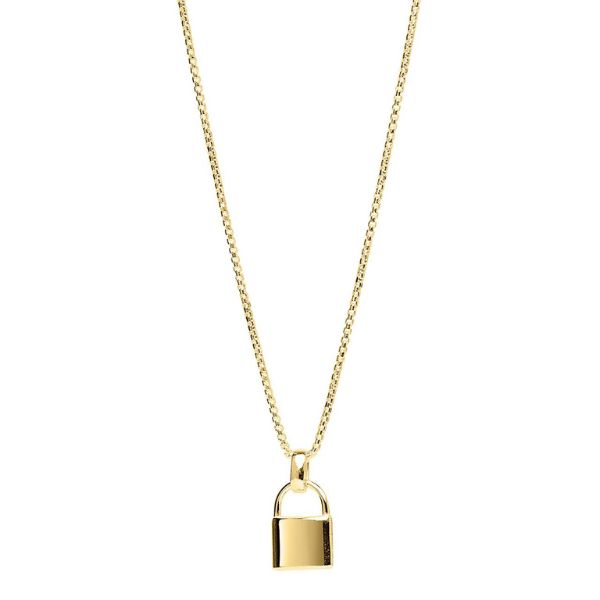 Najo - love lock gold plated padlock necklace