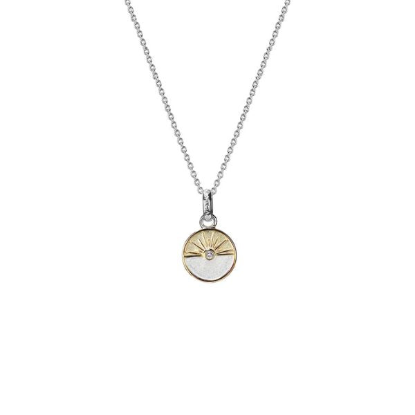 Evolve sunrise necklace in two tone