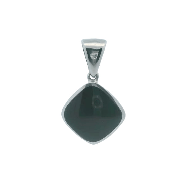 Onyx square pendant in sterling silver
