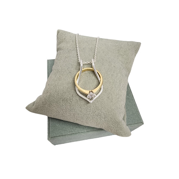 Ring holder pendant in sterling silver