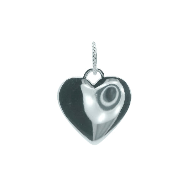 Solid silver Heart pendant with fancy bale