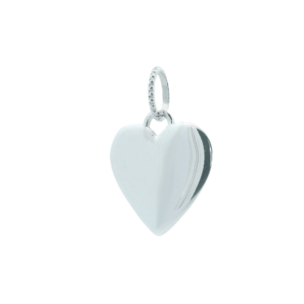 Solid silver Heart pendant with fancy bale