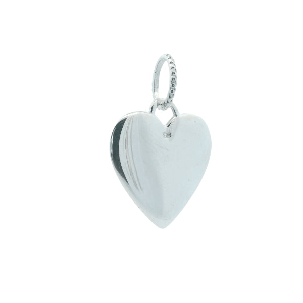 Solid silver Heart pendant with fancy bale