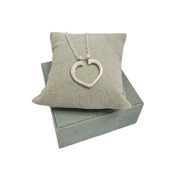 Heart shaped ring holder pendant in sterling silver