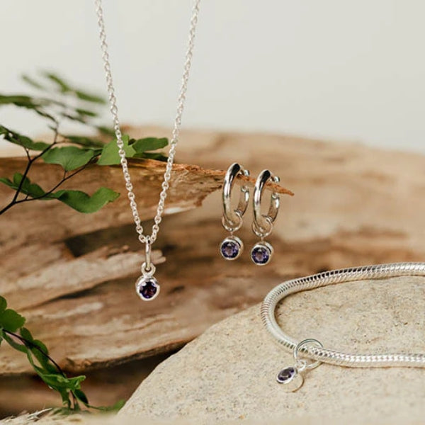 Evolve september birthstone necklace in sterling silver - iolite