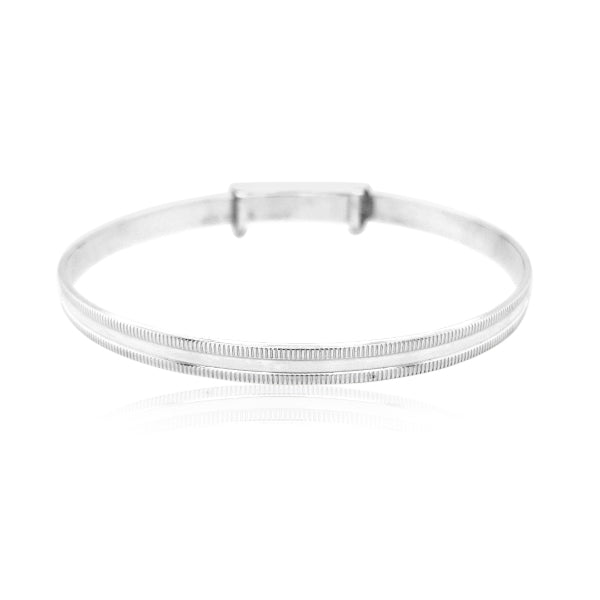 Childs silver rope edged expander bangle