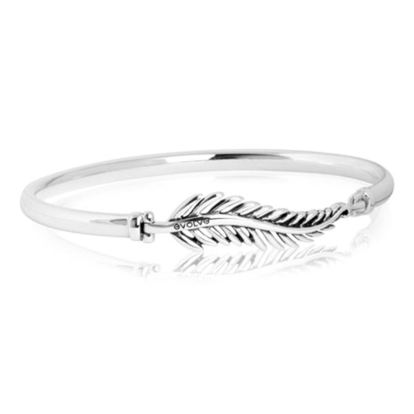 Evolve silver fern bangle in sterling silver