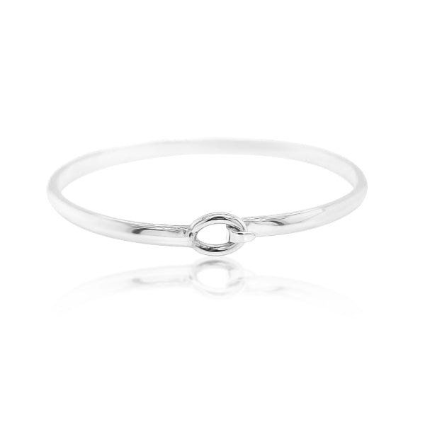 Oval surf bangle in sterling silver - 4mm wide