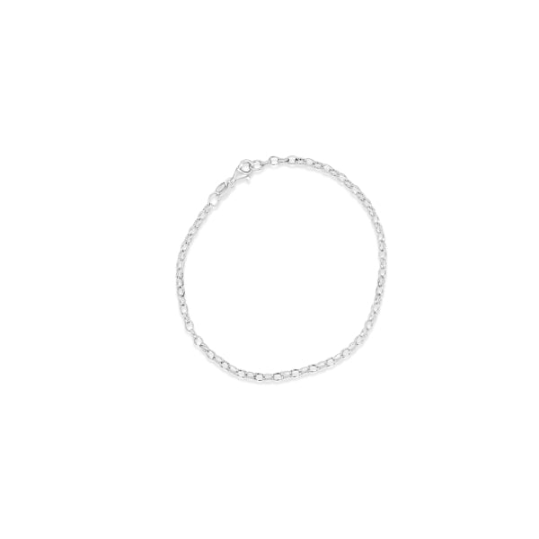 Silver Oval Belcher bracelet - 19cm