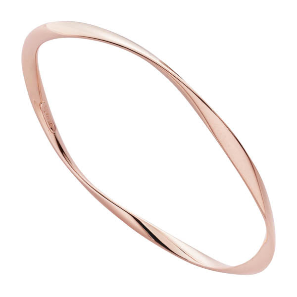 Najo garden of eden twisted ribbon bangel in rose gold plated sterling silver