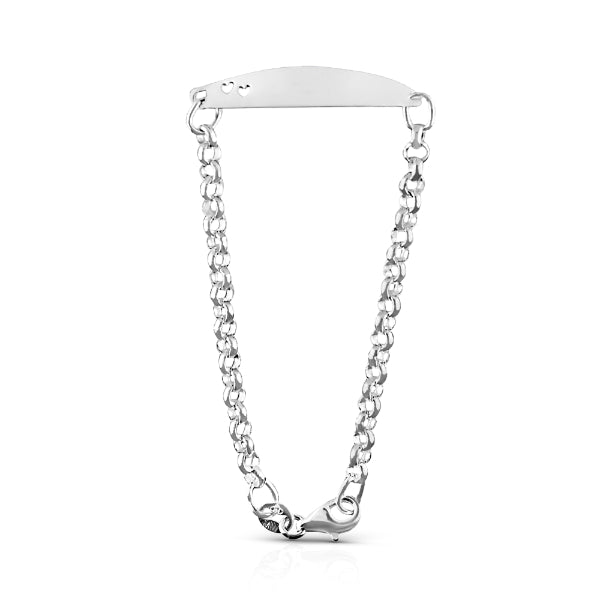 Childs double heart ID bracelet in sterling silver - 15cm