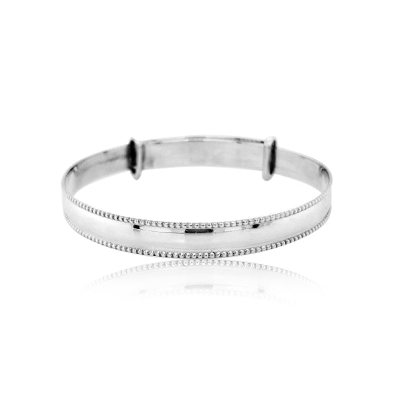 Childs expander bangle with corded edge in sterling silver