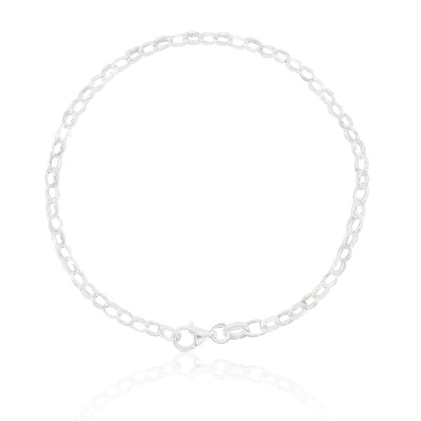 Medium weight oval belcher bracelet in sterling silver - 18cm