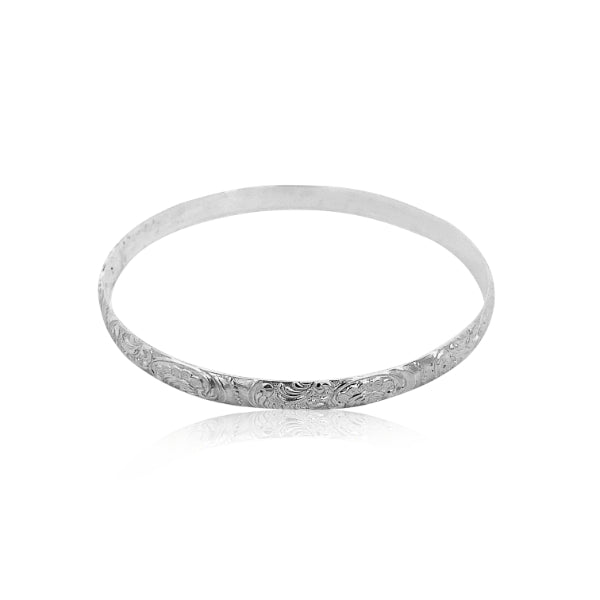 Engraved golf bangle in sterling silver - 5.8mm wide