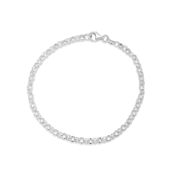 Sterling silver round belcher bracelet - 19cm