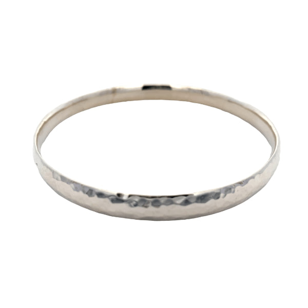 Hammered finish golf bangle in sterling silver