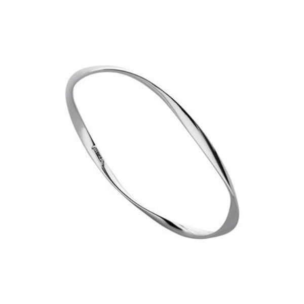 Najo - twisted ribbon tube bangle in sterling silver - 62mm