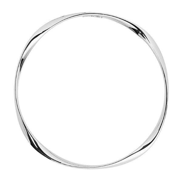 Najo - twisted ribbon tube bangle in sterling silver - 62mm