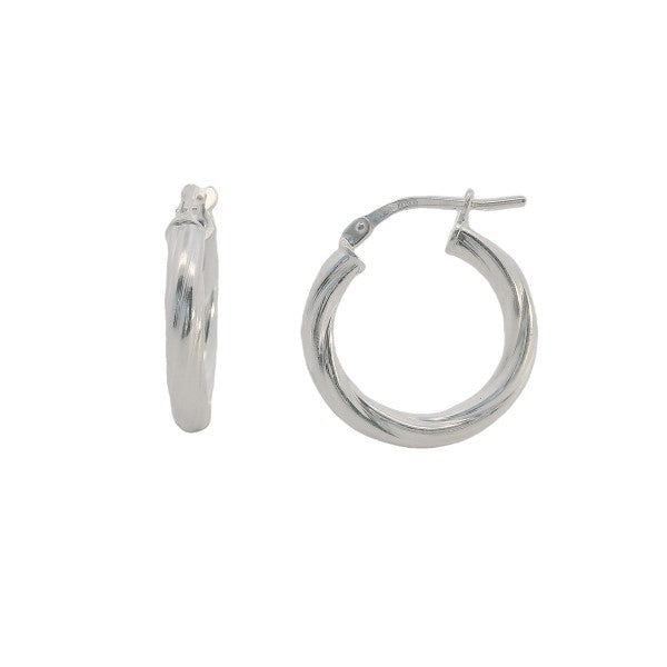 Twisted hoop earrings in sterling silver
