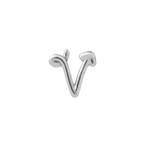 Karen Walker single stud earring in sterling silver - letter - V