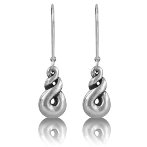 Evolve eternity twist drop earrings in sterling silver
