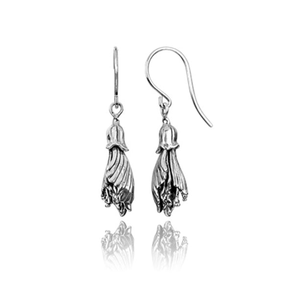 Evolve kowhai drop earrings in sterling silver