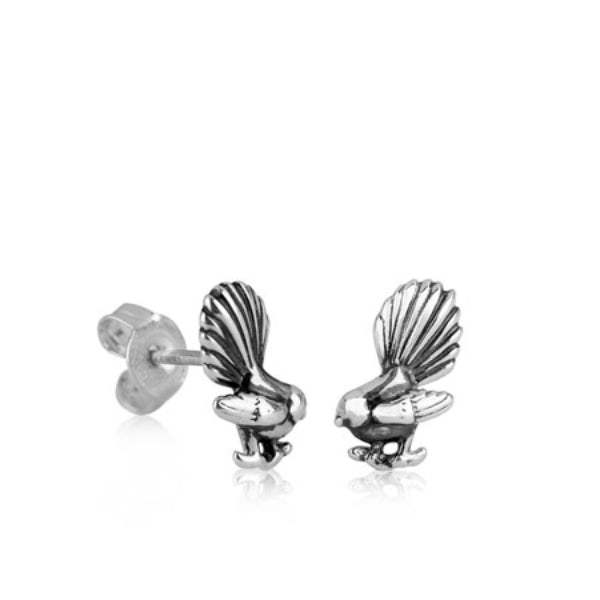 Fantail stud earrings in sterling silver