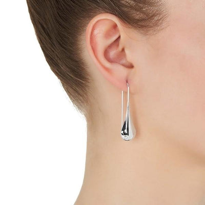 Teardrop hook earrings in sterling silver