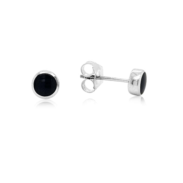 Onyx stud earrings in sterling silver