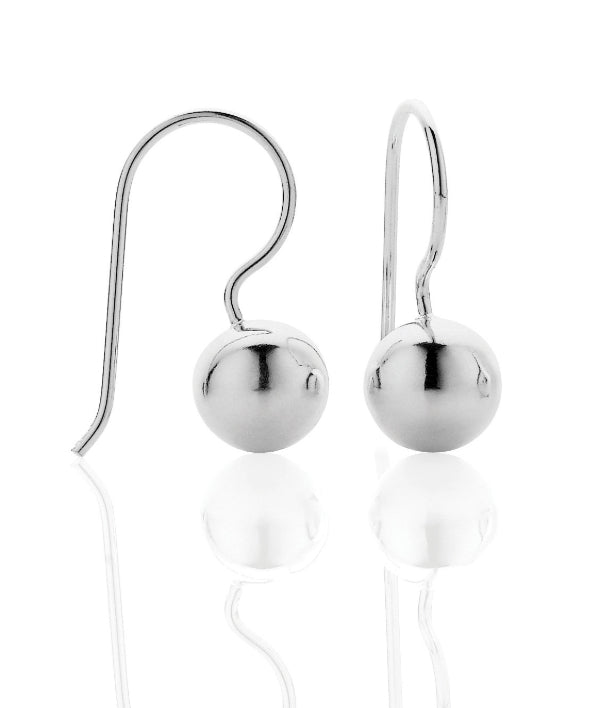 Ball hook earrings in sterling silver - 8mm