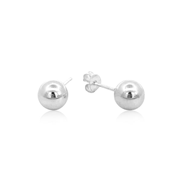 Ball stud earrings 7mm in sterling silver