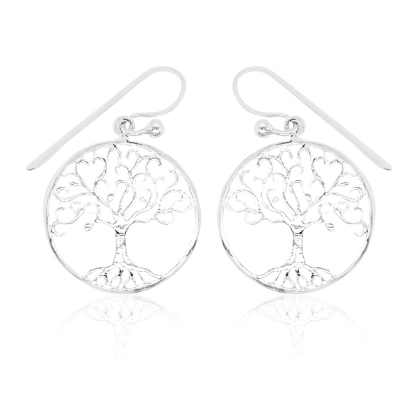 Tree of life hook earrings in sterling silver - 22mm
