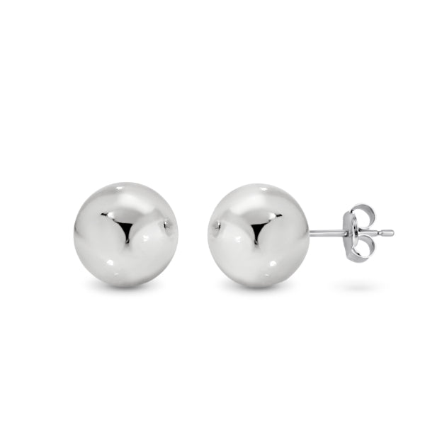 Ball stud earrings in sterling silver 8mm