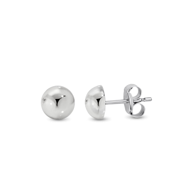 Half dome stud earrings in sterling silver 6mm