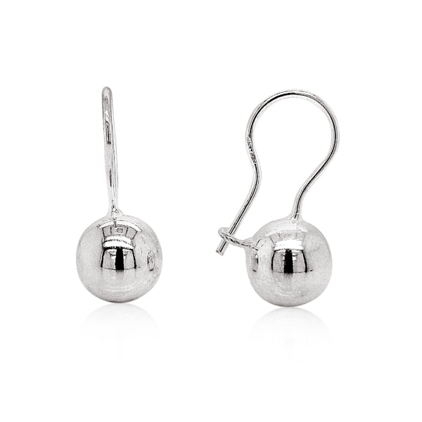 Euroball hook earrings in sterling silver 10mm