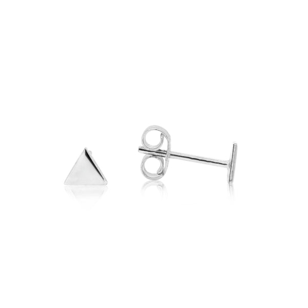 Triangle stud earrings in sterling silver