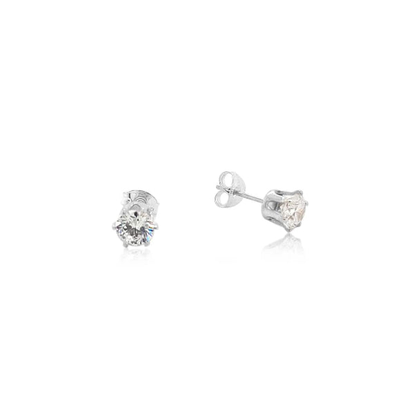 CZ stud earrings in sterling silver