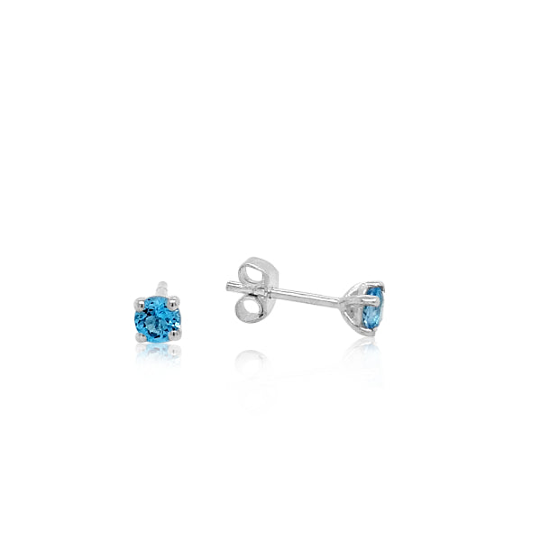 Blue Topaz stud earrings in sterling silver