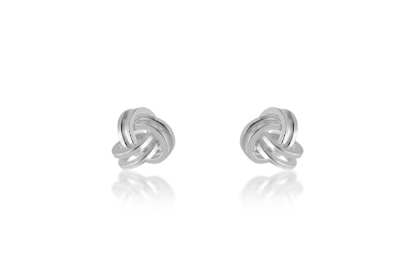 Knot stud earrings in sterling silver